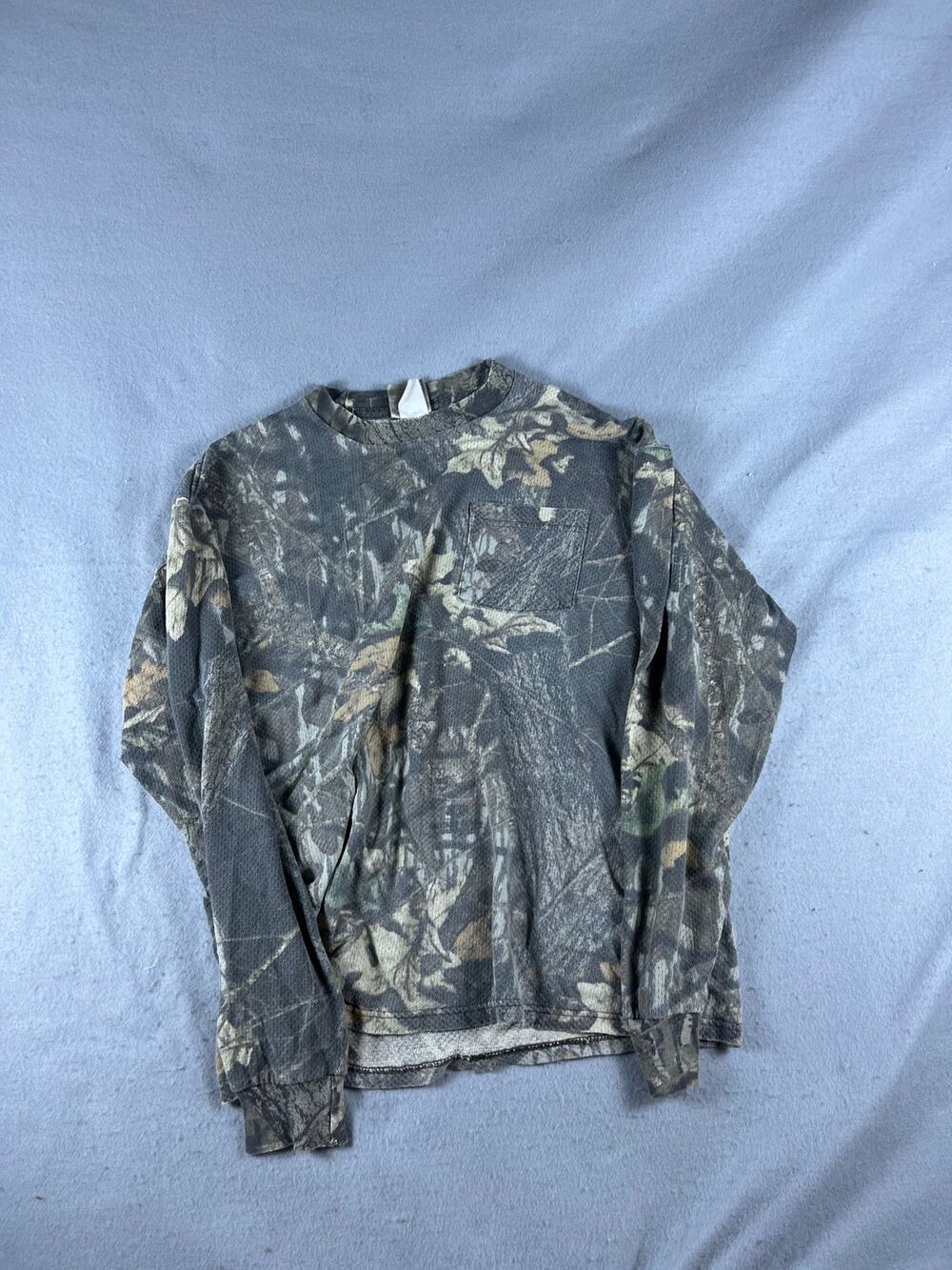 Jerzees Outdoors T-Shirt Mens L Long Sleeve Crew Neck Camo Knit Sport Sports Tee